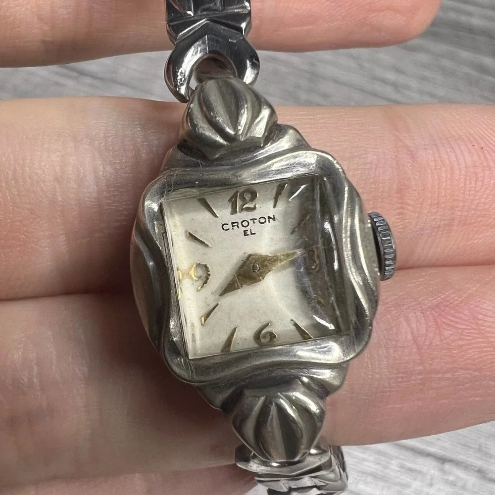 Silver Tone Dainty Watch Croton Minimalist Old Money Aesthetic